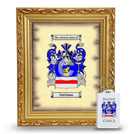 Guttman Framed Coat of Arms and Keychain - Gold