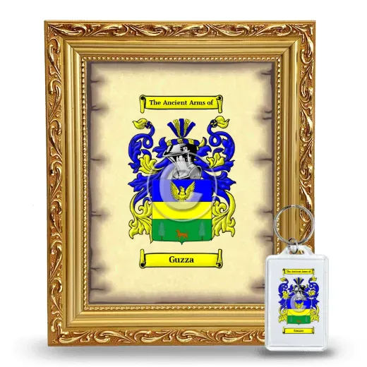 Guzza Framed Coat of Arms and Keychain - Gold
