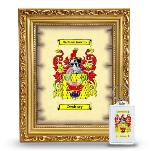 Gwaltney Framed Coat of Arms and Keychain - Gold