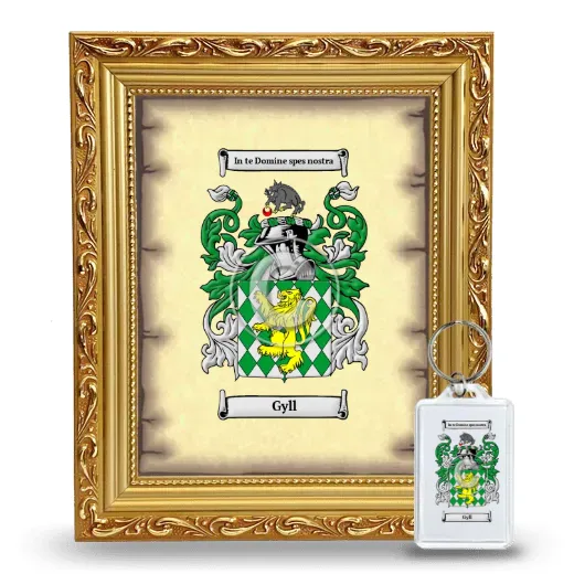 Gyll Framed Coat of Arms and Keychain - Gold