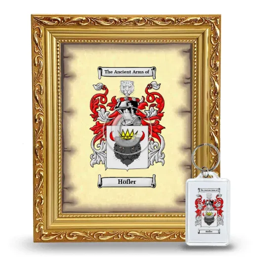 Höfler Framed Coat of Arms and Keychain - Gold