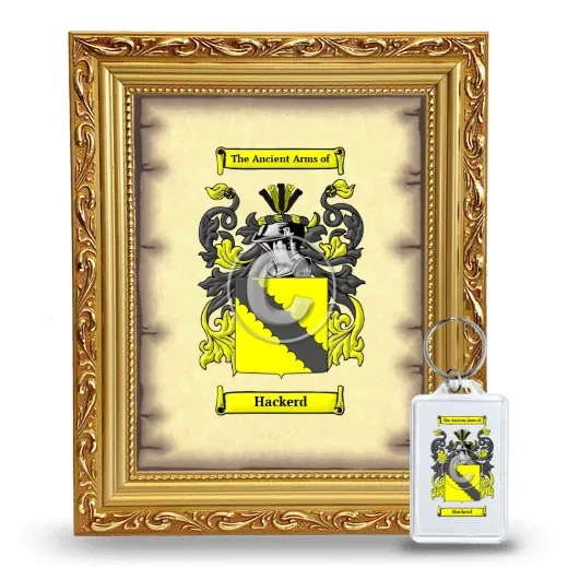 Hackerd Framed Coat of Arms and Keychain - Gold