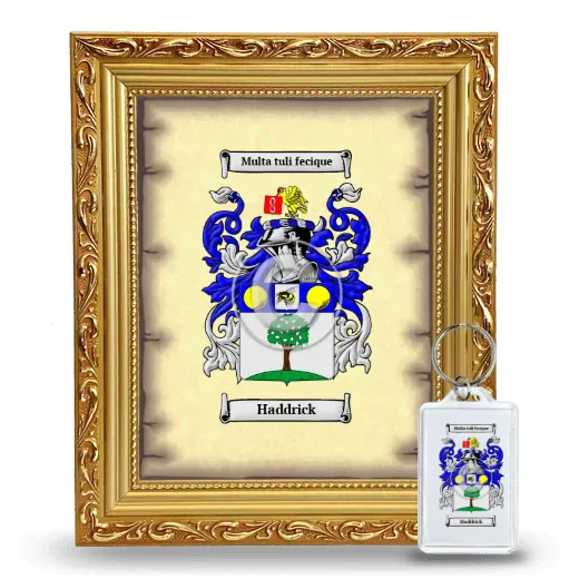 Haddrick Framed Coat of Arms and Keychain - Gold