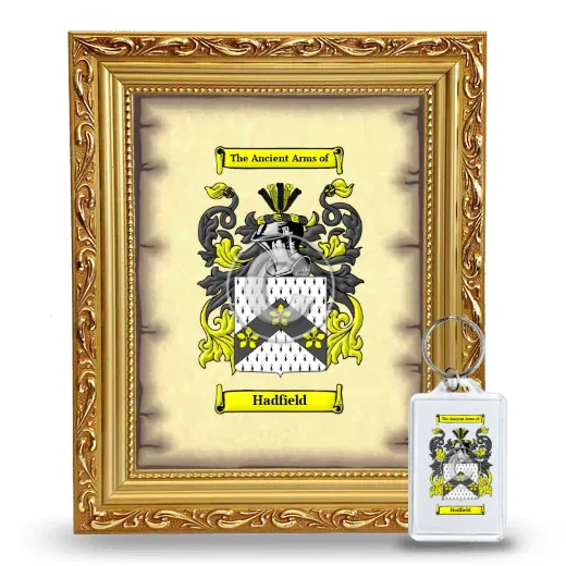 Hadfield Framed Coat of Arms and Keychain - Gold