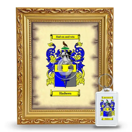 Hadwen Framed Coat of Arms and Keychain - Gold