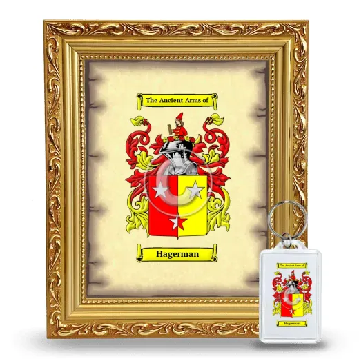 Hagerman Framed Coat of Arms and Keychain - Gold
