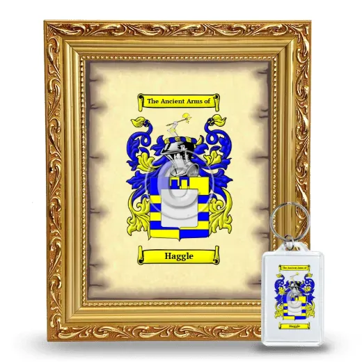 Haggle Framed Coat of Arms and Keychain - Gold