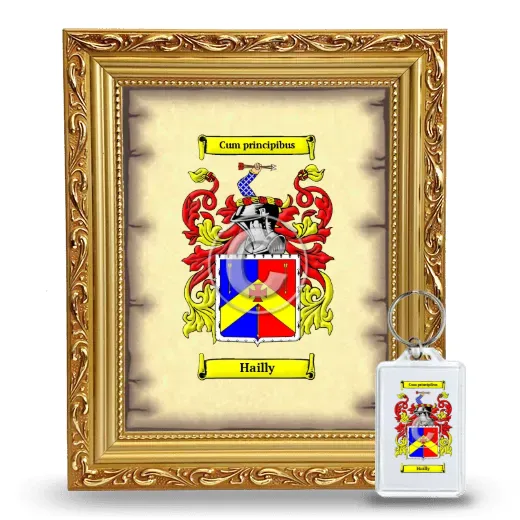 Hailly Framed Coat of Arms and Keychain - Gold