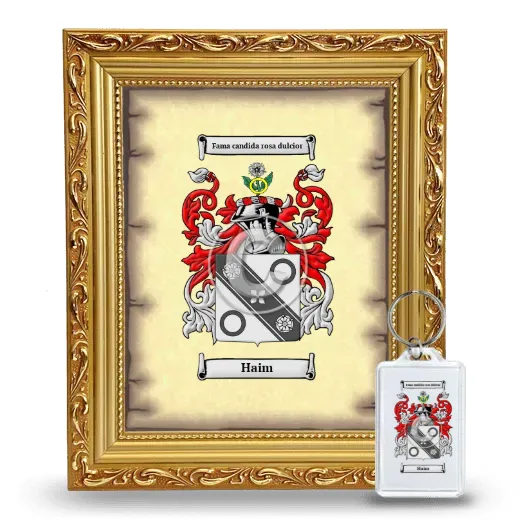 Haim Framed Coat of Arms and Keychain - Gold