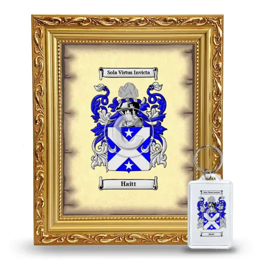 Haitt Framed Coat of Arms and Keychain - Gold