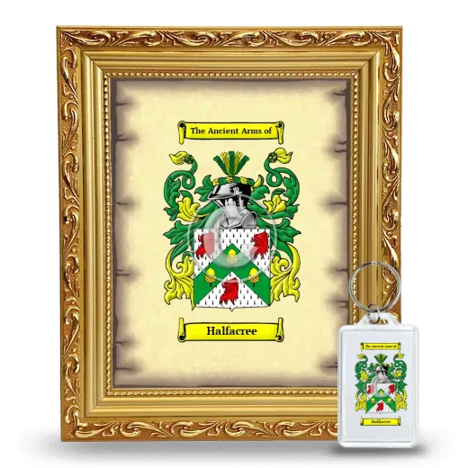 Halfacree Framed Coat of Arms and Keychain - Gold