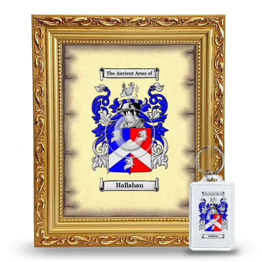 Hallahan Framed Coat of Arms and Keychain - Gold