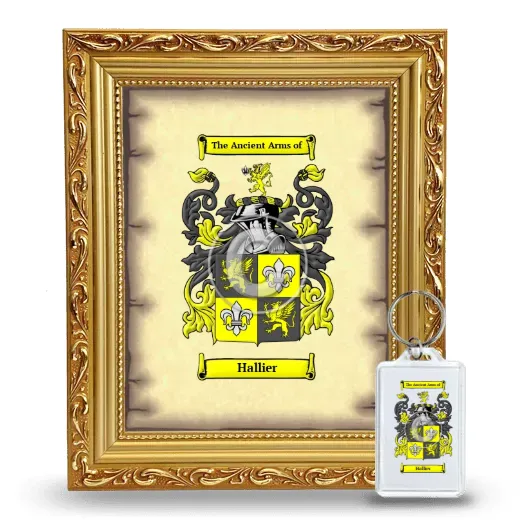 Hallier Framed Coat of Arms and Keychain - Gold