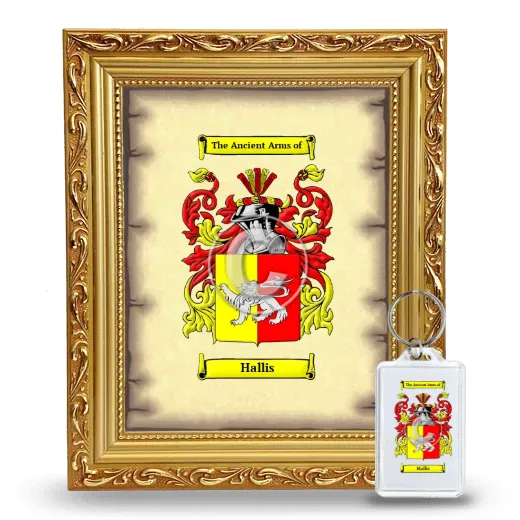 Hallis Framed Coat of Arms and Keychain - Gold