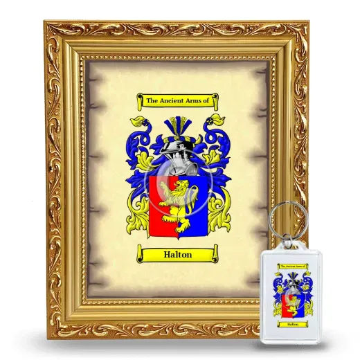 Halton Framed Coat of Arms and Keychain - Gold