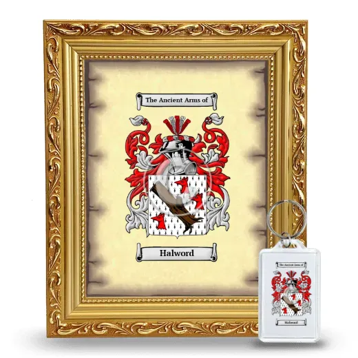 Halword Framed Coat of Arms and Keychain - Gold