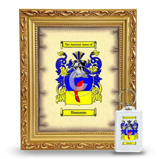 Hamann Framed Coat of Arms and Keychain - Gold