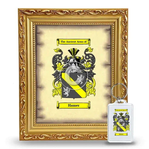 Hamer Framed Coat of Arms and Keychain - Gold