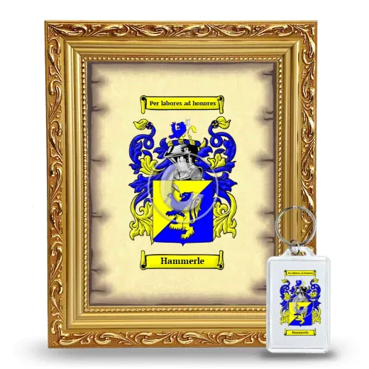 Hammerle Framed Coat of Arms and Keychain - Gold