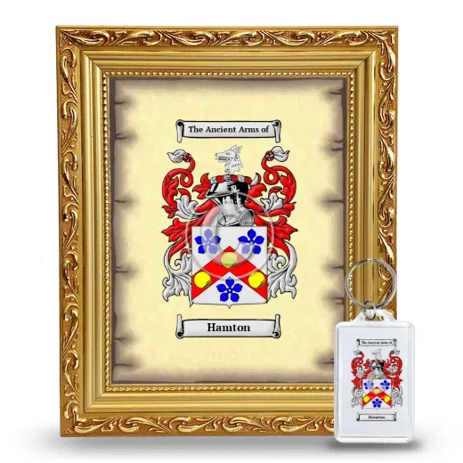 Hamton Framed Coat of Arms and Keychain - Gold