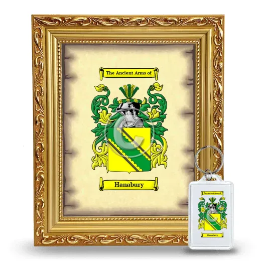 Hanabury Framed Coat of Arms and Keychain - Gold