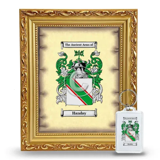 Handay Framed Coat of Arms and Keychain - Gold
