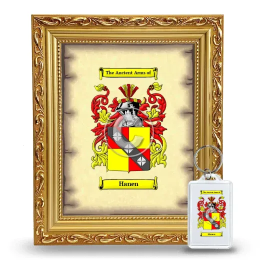 Hanen Framed Coat of Arms and Keychain - Gold