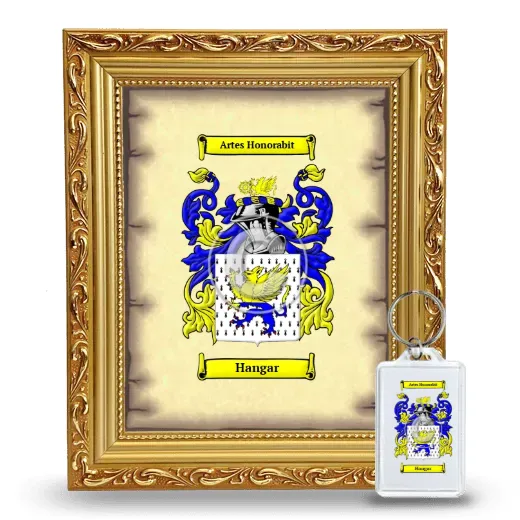Hangar Framed Coat of Arms and Keychain - Gold