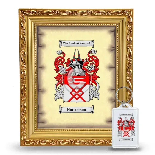 Hankerson Framed Coat of Arms and Keychain - Gold