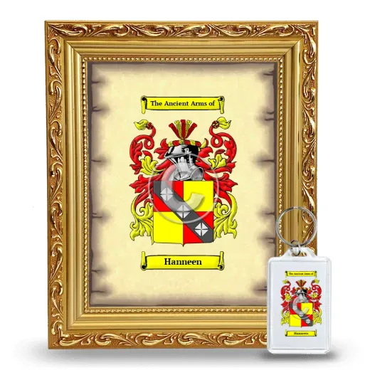 Hanneen Framed Coat of Arms and Keychain - Gold