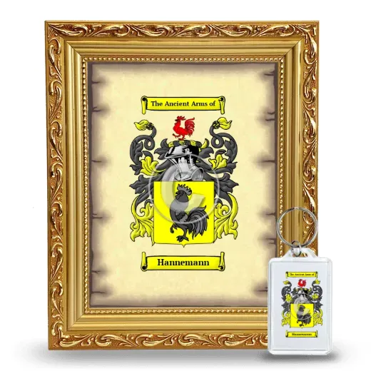 Hannemann Framed Coat of Arms and Keychain - Gold
