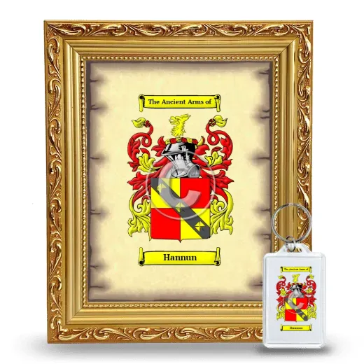 Hannun Framed Coat of Arms and Keychain - Gold