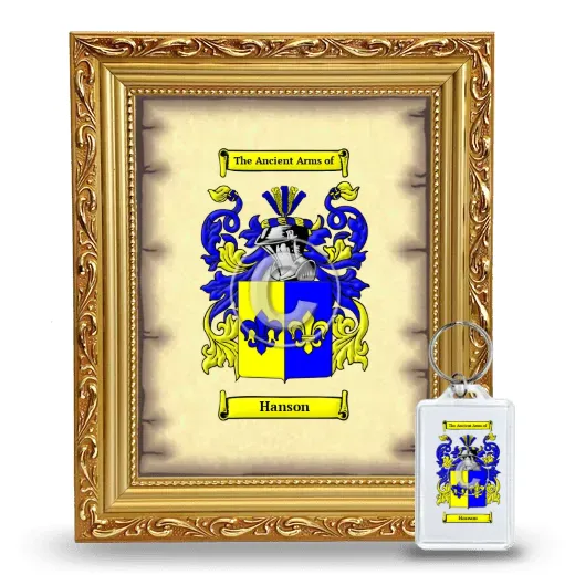 Hanson Framed Coat of Arms and Keychain - Gold
