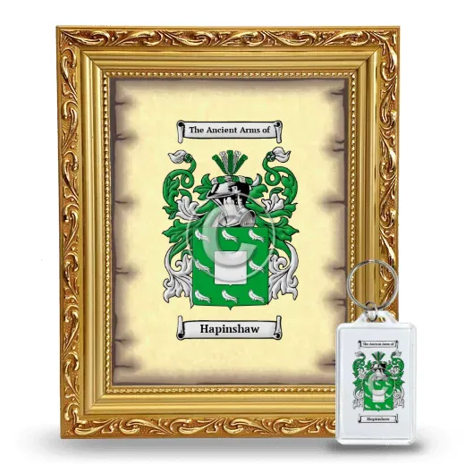 Hapinshaw Framed Coat of Arms and Keychain - Gold
