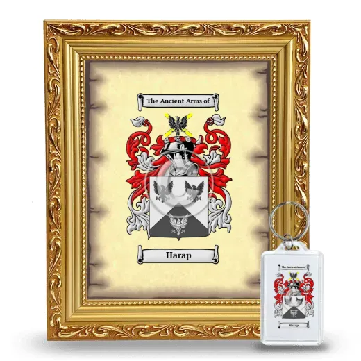 Harap Framed Coat of Arms and Keychain - Gold
