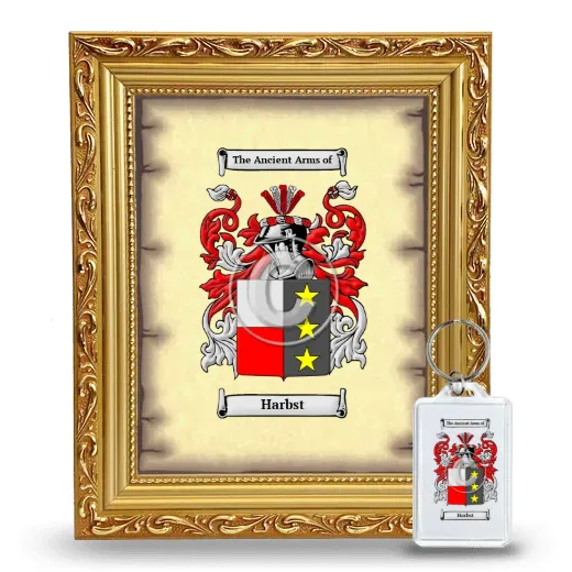 Harbst Framed Coat of Arms and Keychain - Gold
