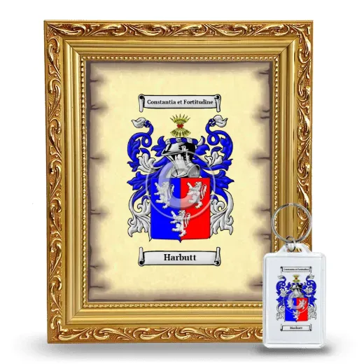 Harbutt Framed Coat of Arms and Keychain - Gold