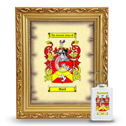 Hard Framed Coat of Arms and Keychain - Gold