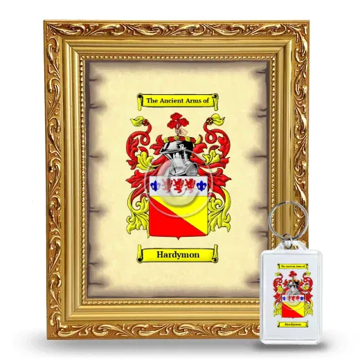 Hardymon Framed Coat of Arms and Keychain - Gold