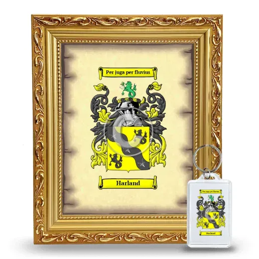 Harland Framed Coat of Arms and Keychain - Gold