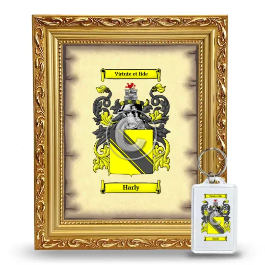 Harly Framed Coat of Arms and Keychain - Gold