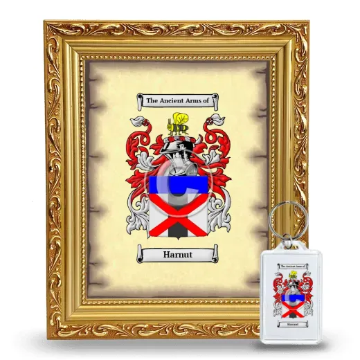 Harnut Framed Coat of Arms and Keychain - Gold