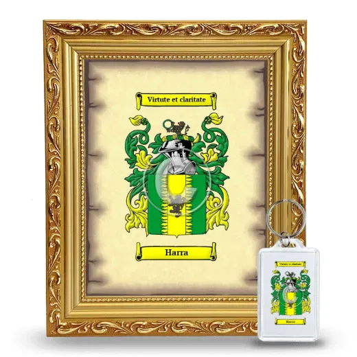 Harra Framed Coat of Arms and Keychain - Gold