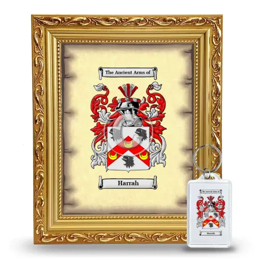 Harrah Framed Coat of Arms and Keychain - Gold