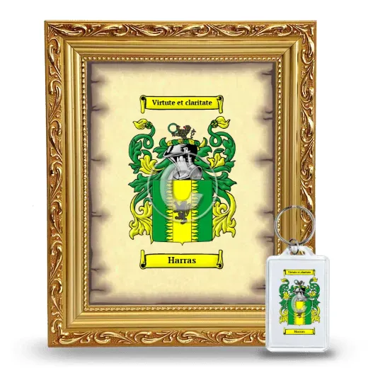 Harras Framed Coat of Arms and Keychain - Gold