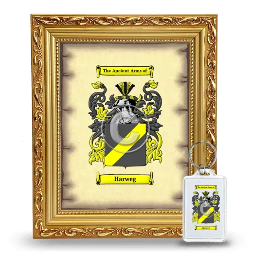 Harweg Framed Coat of Arms and Keychain - Gold