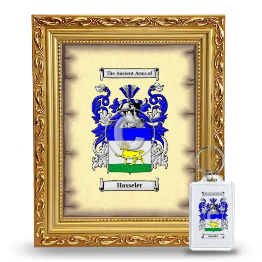 Hasseler Framed Coat of Arms and Keychain - Gold