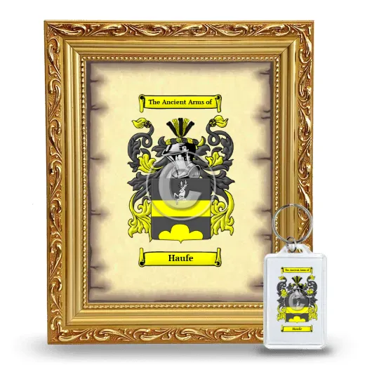 Haufe Framed Coat of Arms and Keychain - Gold