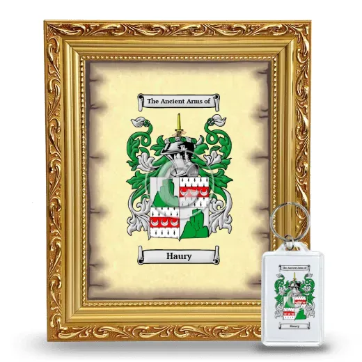 Haury Framed Coat of Arms and Keychain - Gold