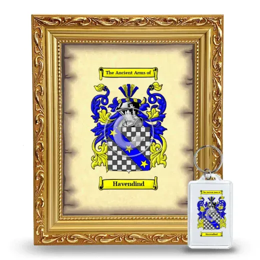 Havendind Framed Coat of Arms and Keychain - Gold